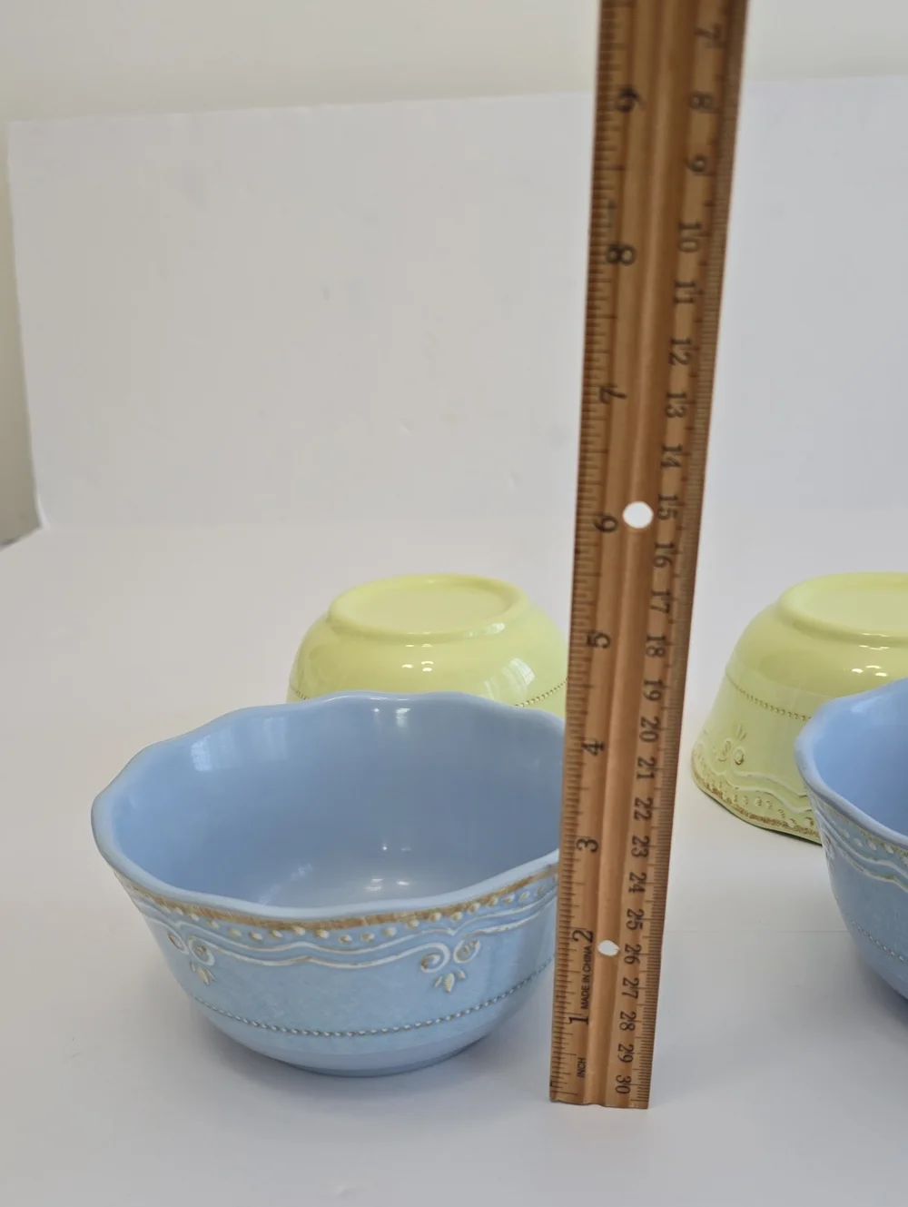 Lenox Set Of 4 French Perle Bowls Melamine Pistachio Green Ice Blue 5 5/8